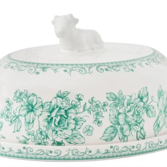 💜 New Pioneer Woman Agatha Green Butter Dish - Picture 2 of 6